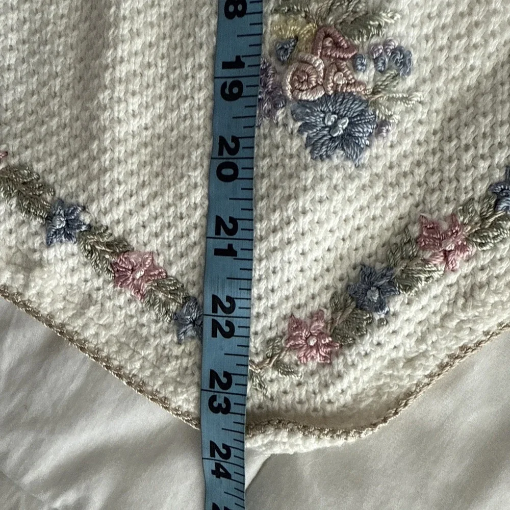 Vtg Studio Vest Womens‎ XL Floral Embroidered Knit Cottagecore Boho Nostalgic